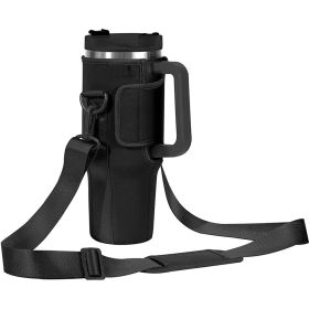 Handle Mug Ice Cream Cup Cover Outdoor Portable (Color: BLACK)