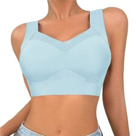Posture Correcting Bra for Seniors, Anti Sagging Bras (Color: Blue, size: 5XL)