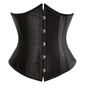 SEXY Gothic Underbust Corset and Waist cincher Bustiers Top Workout Shape Body Belt Plus size Lingerie S-6XL (Color: BLACK, size: 4XL)