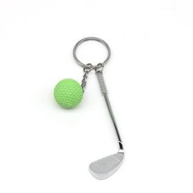 1PCS Golf Key Chain Pendant Schoolbag Backpack Pendant Small Gift Golf Creative European And American Metal Pendant Crafts (Color: green)