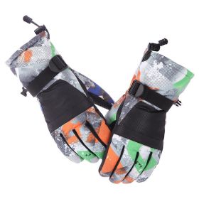 Winter Gloves Waterproof Ski Gloves Insulated Snowboard Gloves (Color: BLACK)