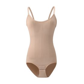 Slttsrn Saemless Covered Bust Jumpsuit Thong Bodysuit Fit Womenswear Cheeky short skirts Pretty girls set Tummy control dresses  Sculpt touch waist tr (Color: NUDE5, size: XXL)