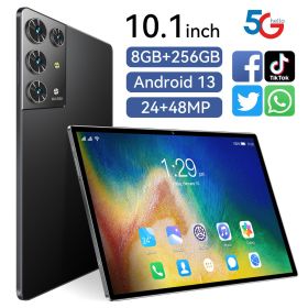 2023 New 5G Tablet PC, S30pro, 10.1 inch, 512GB large flash memory, Android Tablets, Dual Cards,  8000mAh Laptops, wifi GPS (ROM: 256GB, Color: BLACK)