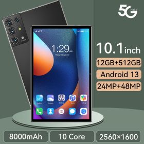 2023 New 5G Tablet PC, S30pro, 10.1 inch, 512GB large flash memory, Android Tablets, Dual Cards,  8000mAh Laptops, wifi GPS (ROM: 512GB, Color: BLACK)