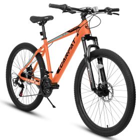 A26322 26-inch mountain bike adult aluminum frame shock absorbing front fork bike 21-speed disc brake mountain bike (Color: as Pic)
