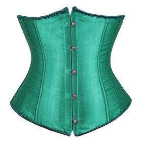 SEXY Gothic Underbust Corset and Waist cincher Bustiers Top Workout Shape Body Belt Plus size Lingerie S-6XL (Color: green, size: 6XL)